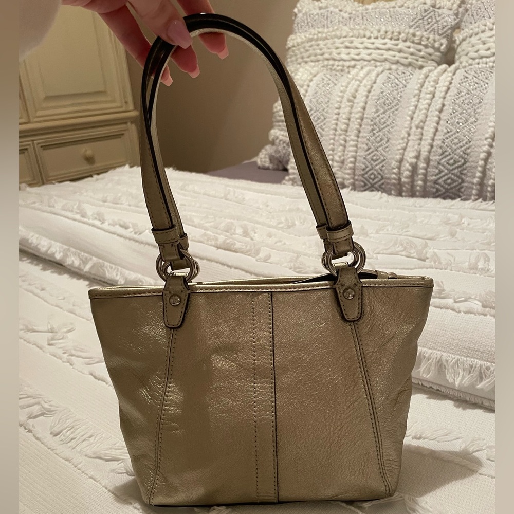 Coach gold shoulder bag